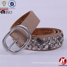 Nickle and A2O Free Fashion Cow Hide Leather Rivet Belts for Ladies Aks Sex